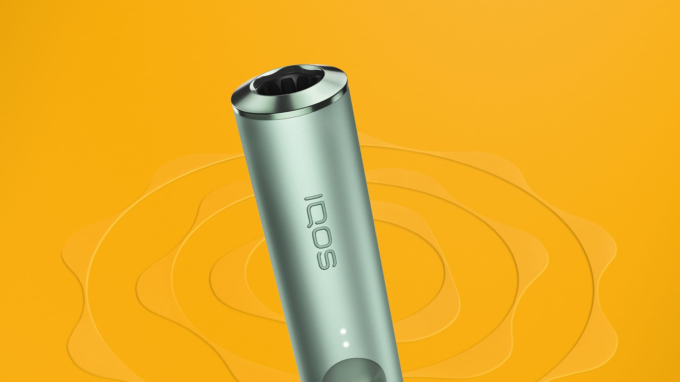 Держатель IQOS ILUMA на желтом фоне